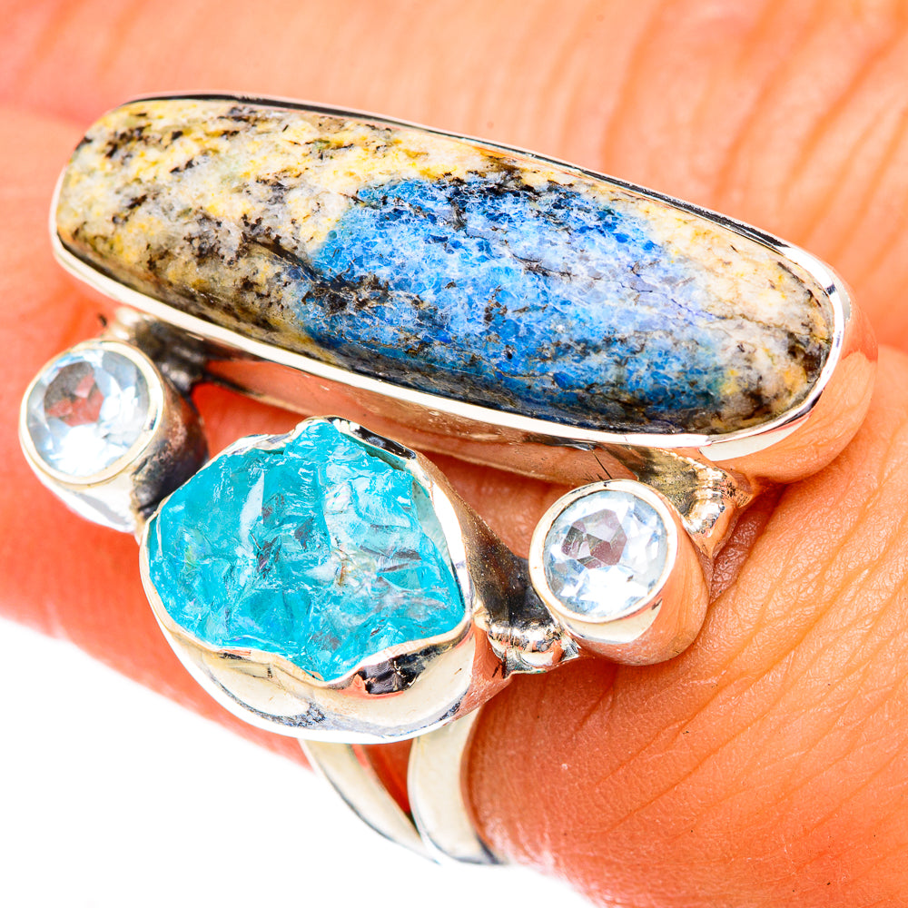 K2 Blue Azurite Rings handcrafted by Anasilvercos - RING121511