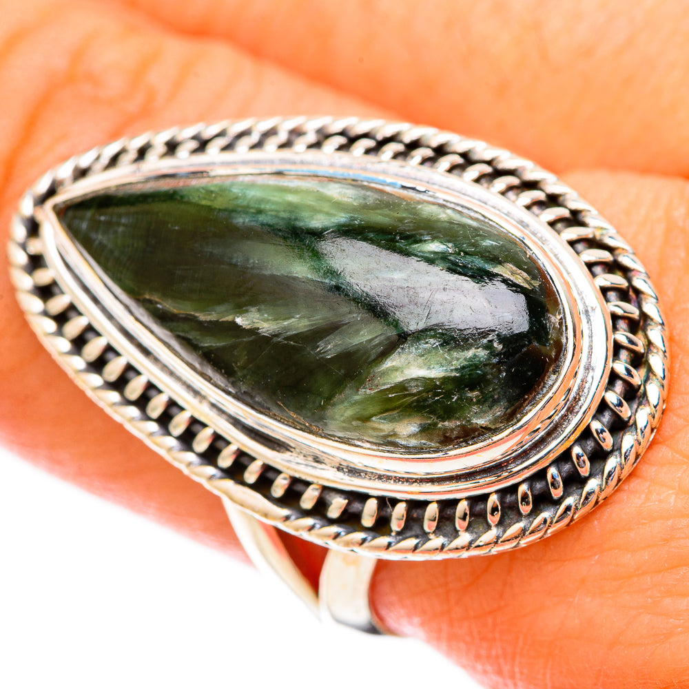 Seraphinite Rings handcrafted by Anasilvercos - RING121515