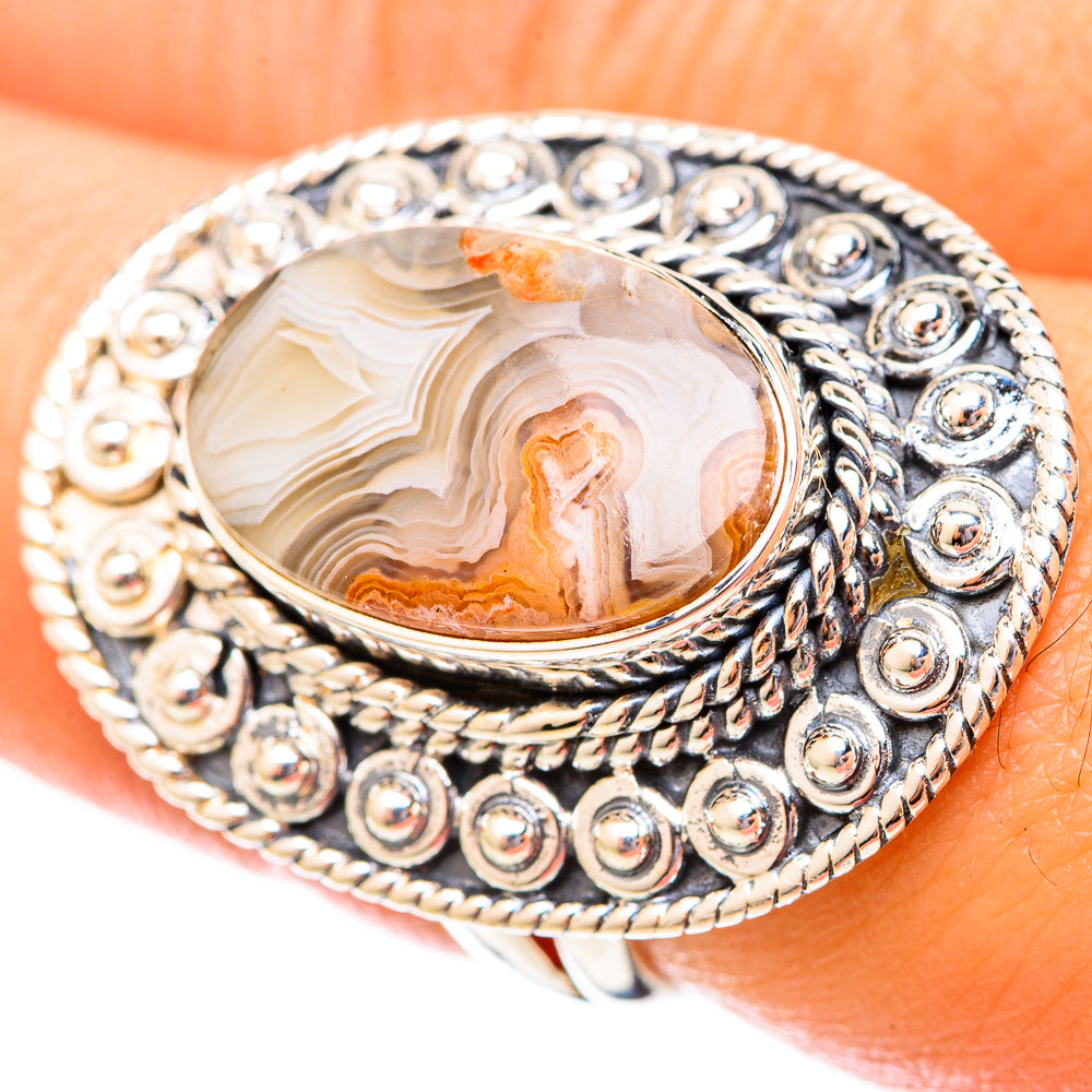 Laguna Lace Agate Rings handcrafted by Anasilvercos - RING121524