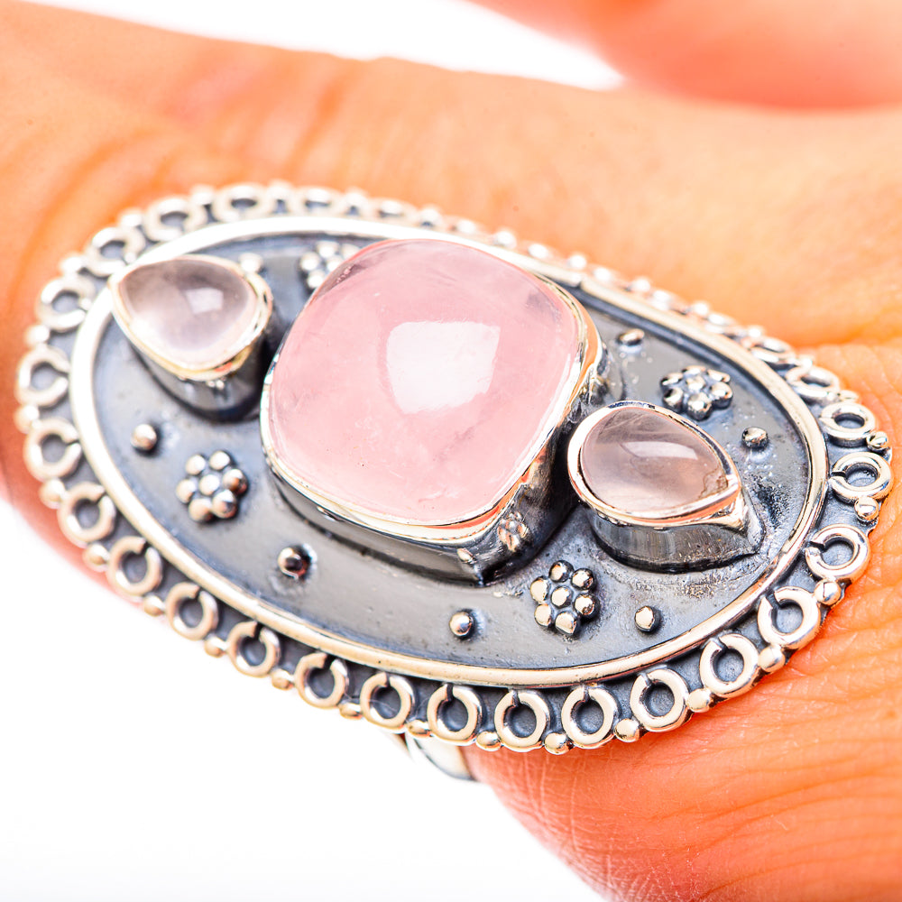 Rose Quartz Rings handcrafted by Anasilvercos - RING121531