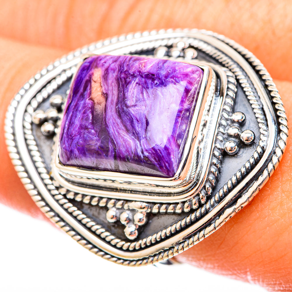 Charoite Rings handcrafted by Anasilvercos - RING121536