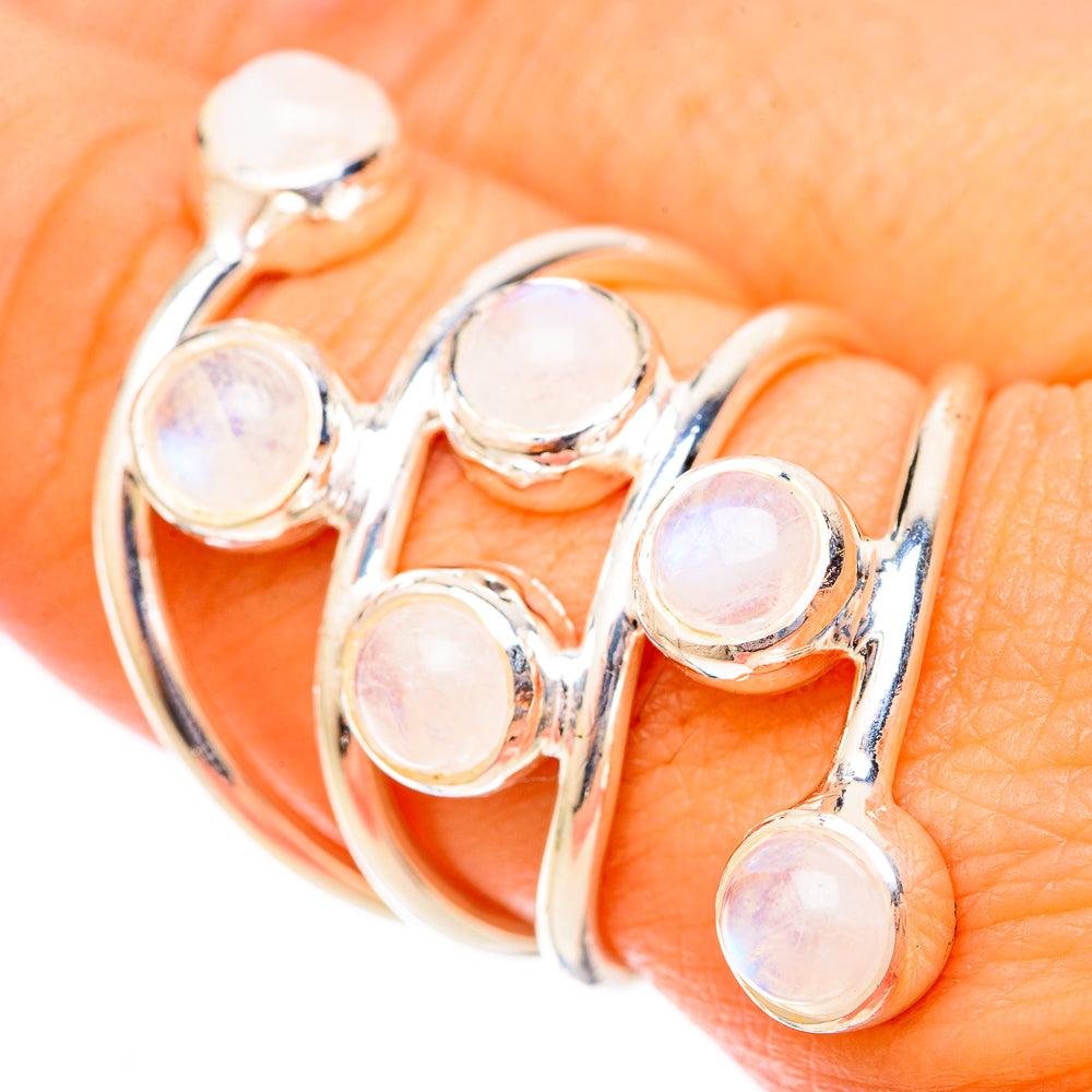 Rainbow Moonstone Rings handcrafted by Anasilvercos - RING121543