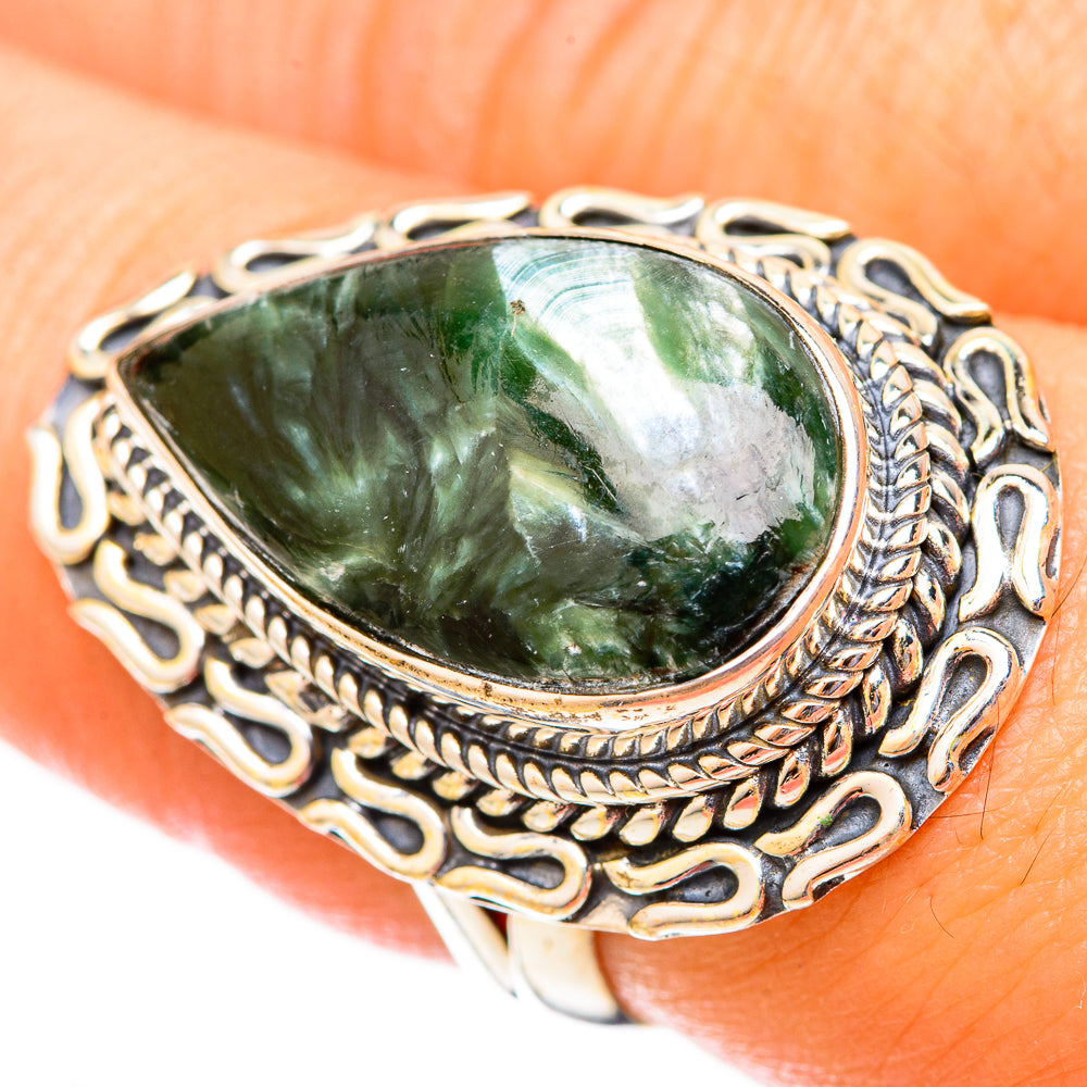 Seraphinite Rings handcrafted by Anasilvercos - RING121562