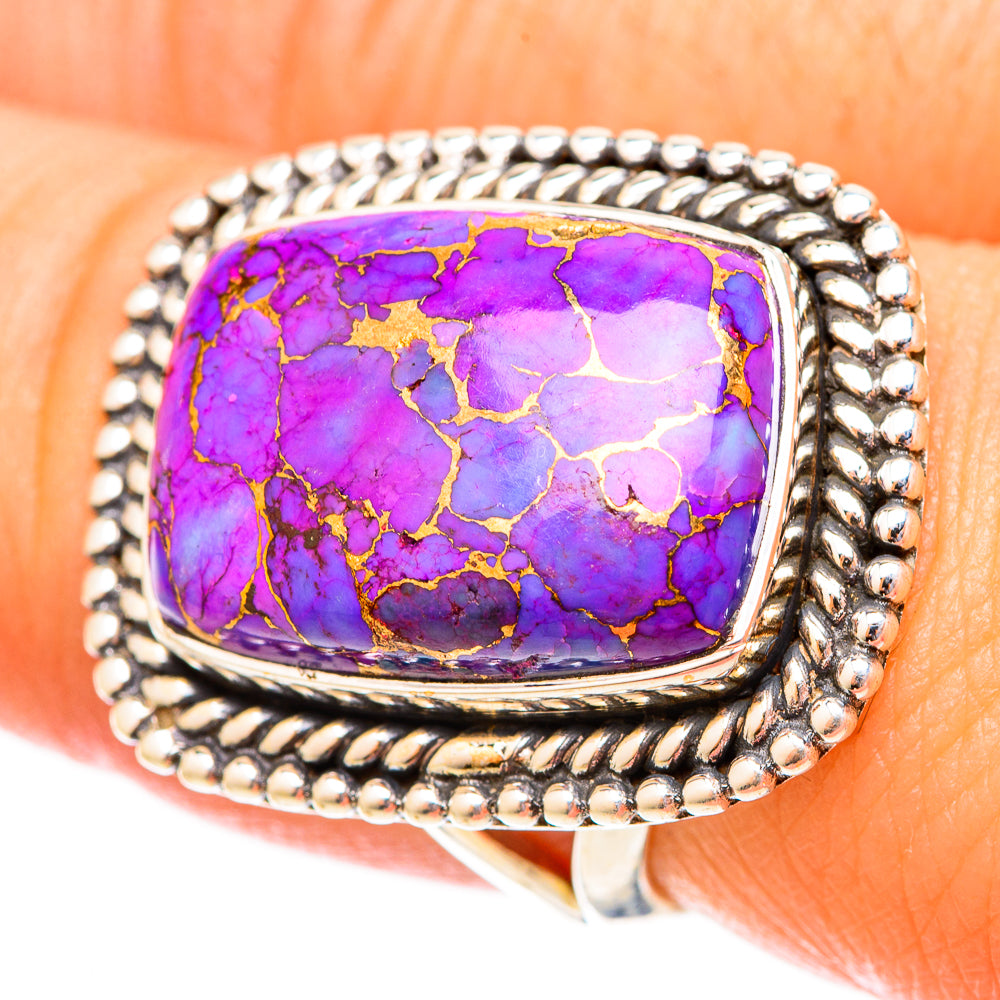 Purple Copper Composite Turquoise Rings handcrafted by Anasilvercos - RING121575