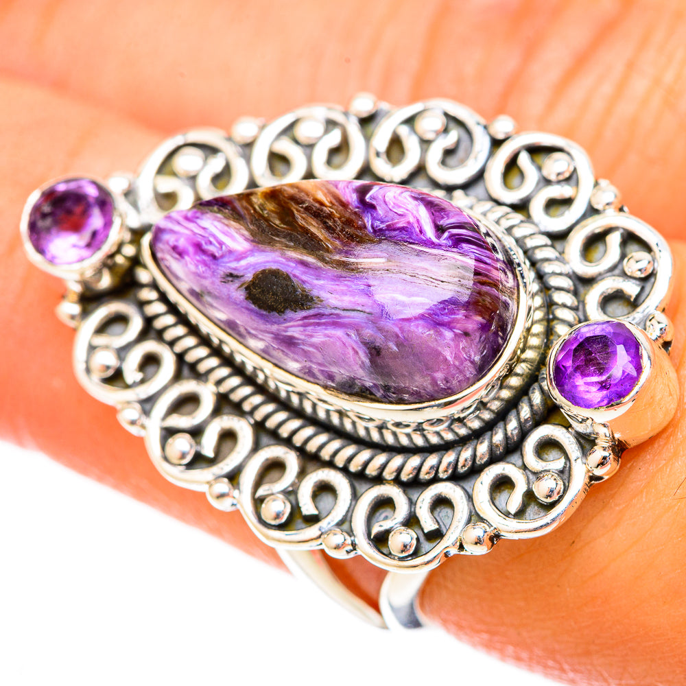 Charoite Rings handcrafted by Anasilvercos - RING121577