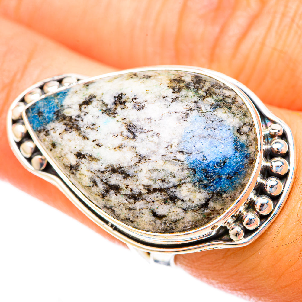 K2 Blue Azurite Rings handcrafted by Anasilvercos - RING121598