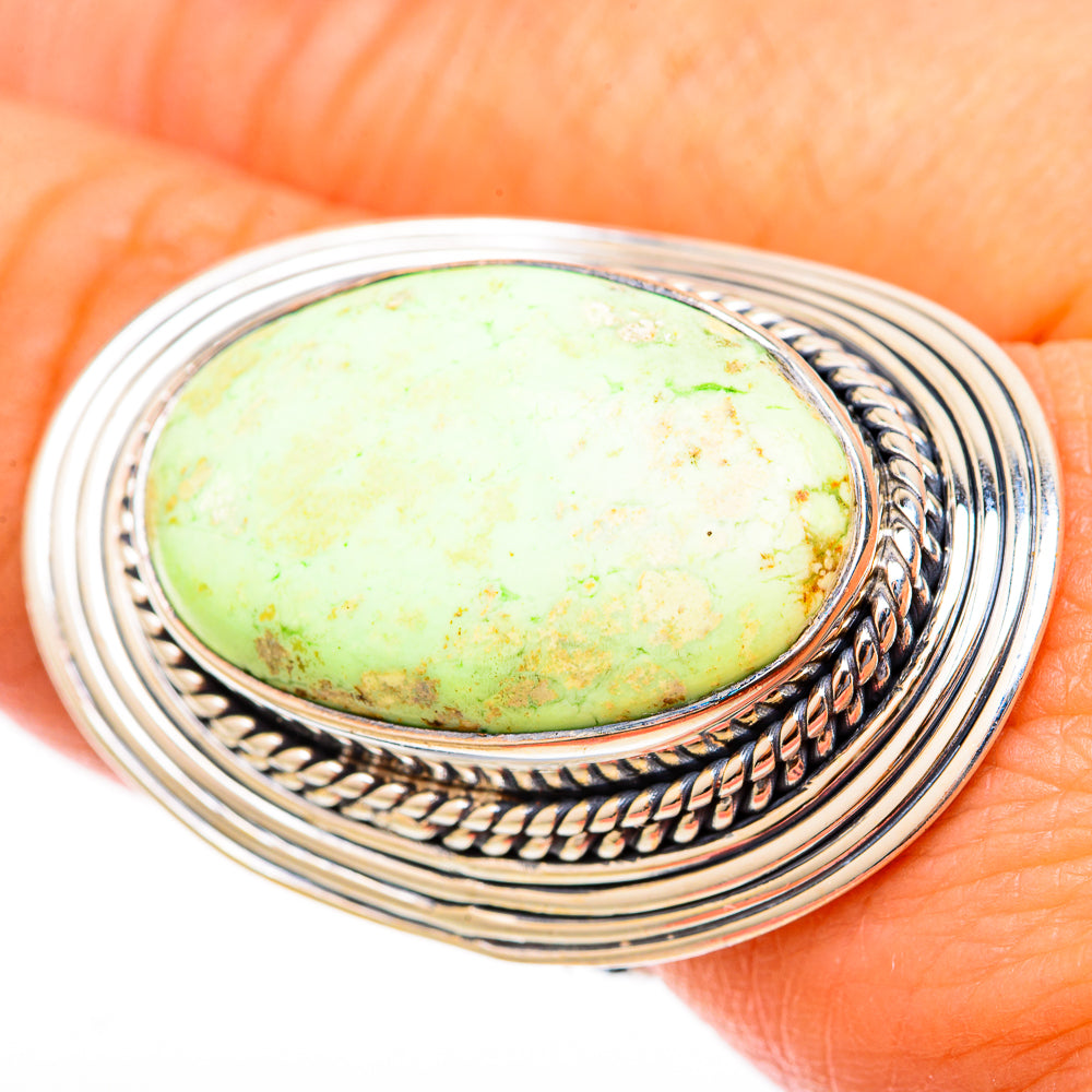 Lemon Chrysoprase Rings handcrafted by Anasilvercos - RING121604