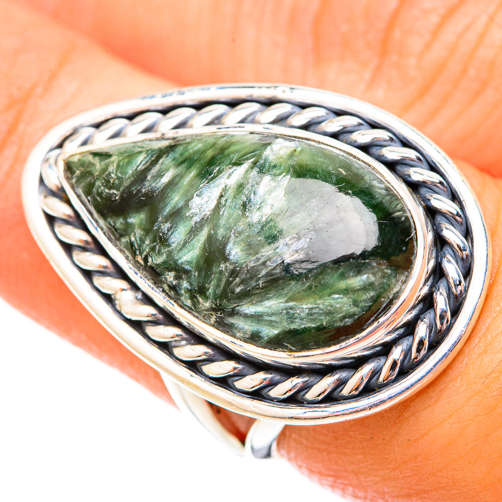 Seraphinite Rings handcrafted by Anasilvercos - RING121608