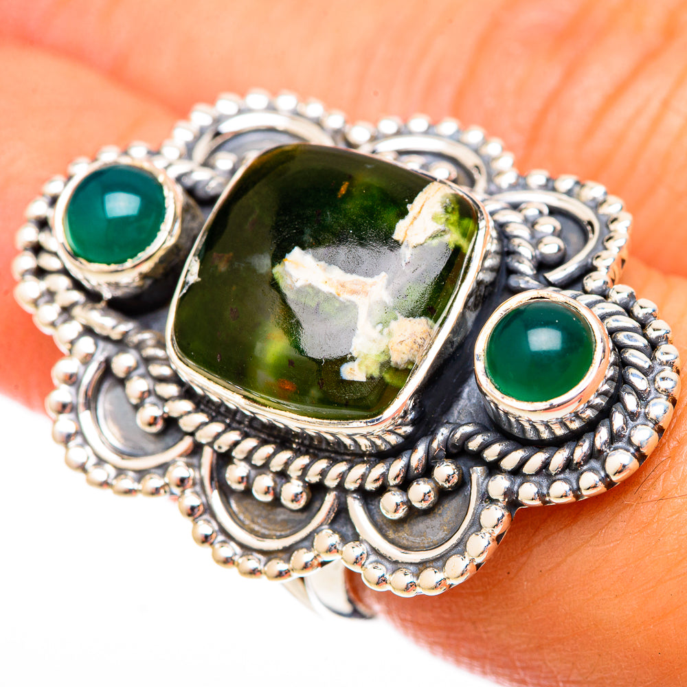 Australian Green Opal Rings handcrafted by Anasilvercos - RING121609