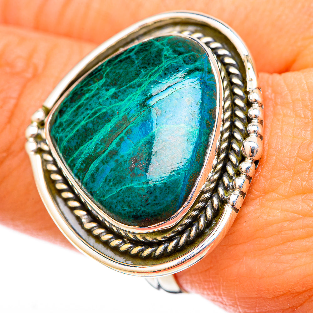 Chrysocolla Rings handcrafted by Anasilvercos - RING121610