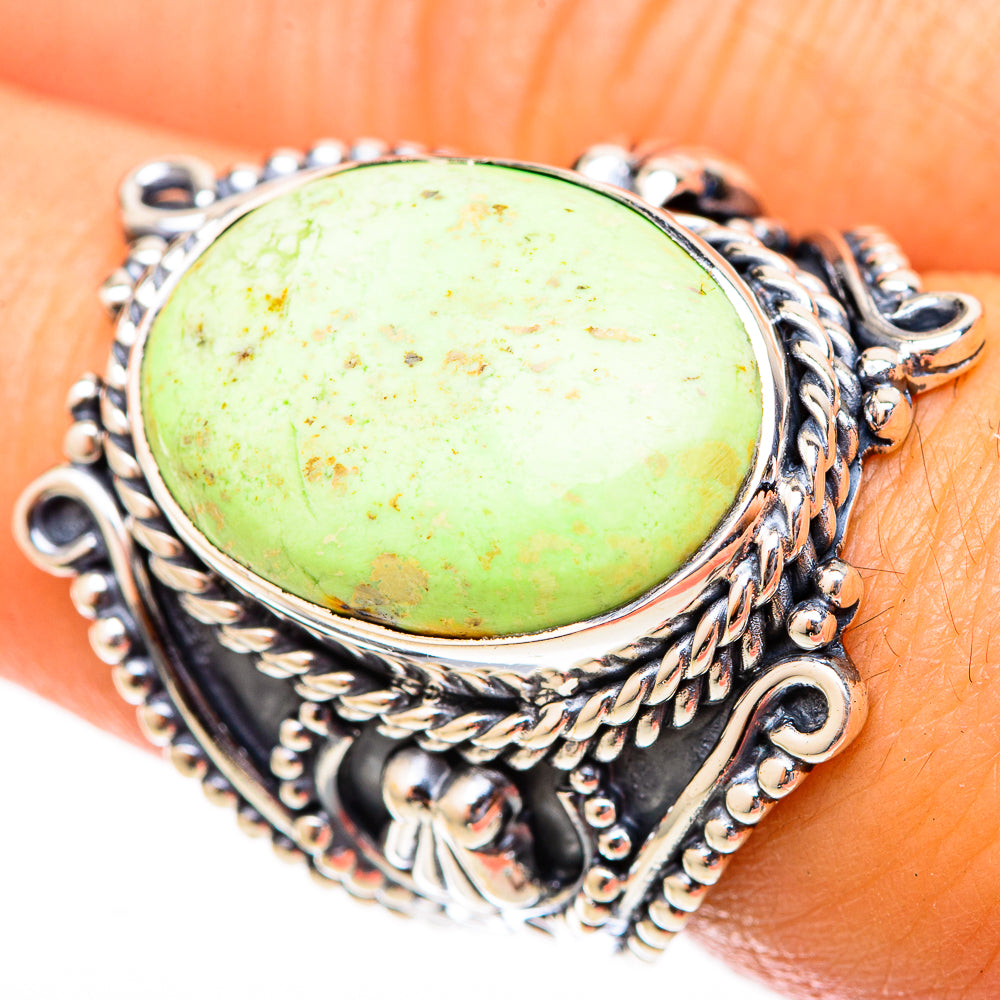 Lemon Chrysoprase Rings handcrafted by Anasilvercos - RING121614