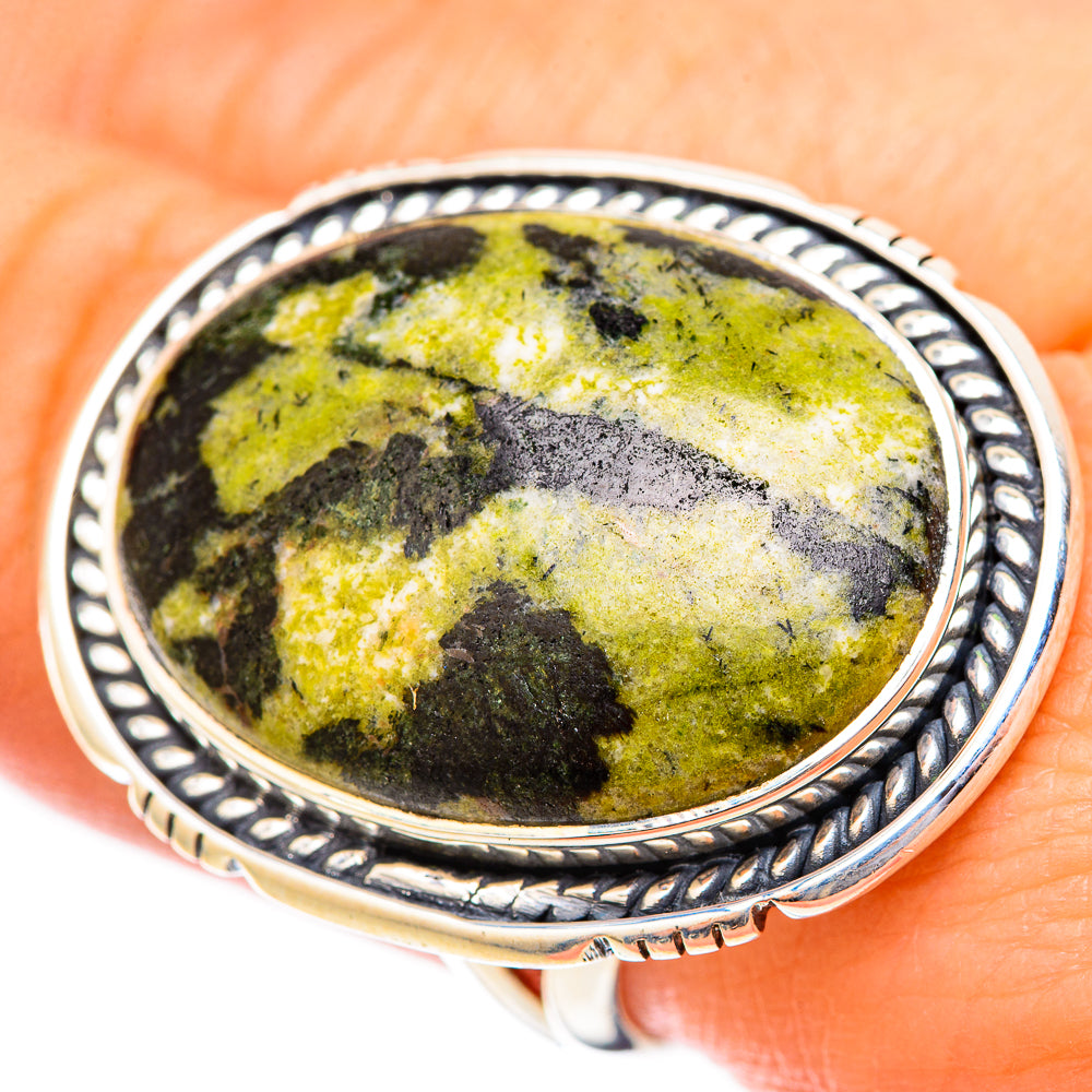 Serpentine Stone Rings handcrafted by Anasilvercos - RING121615