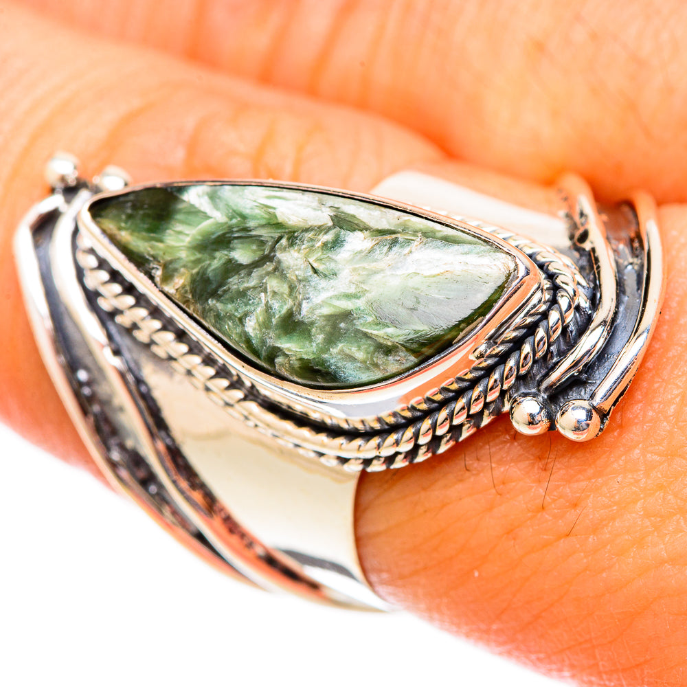 Seraphinite Rings handcrafted by Anasilvercos - RING121616