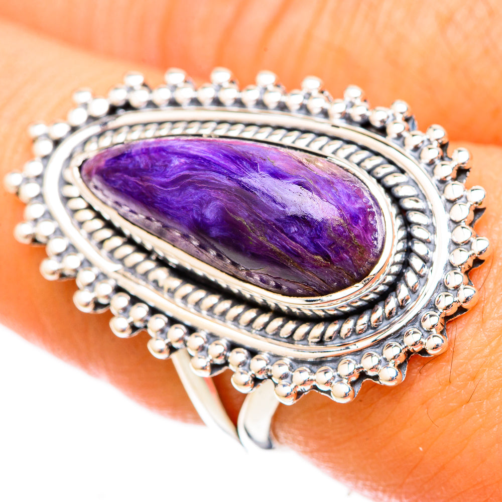 Charoite Rings handcrafted by Anasilvercos - RING121623
