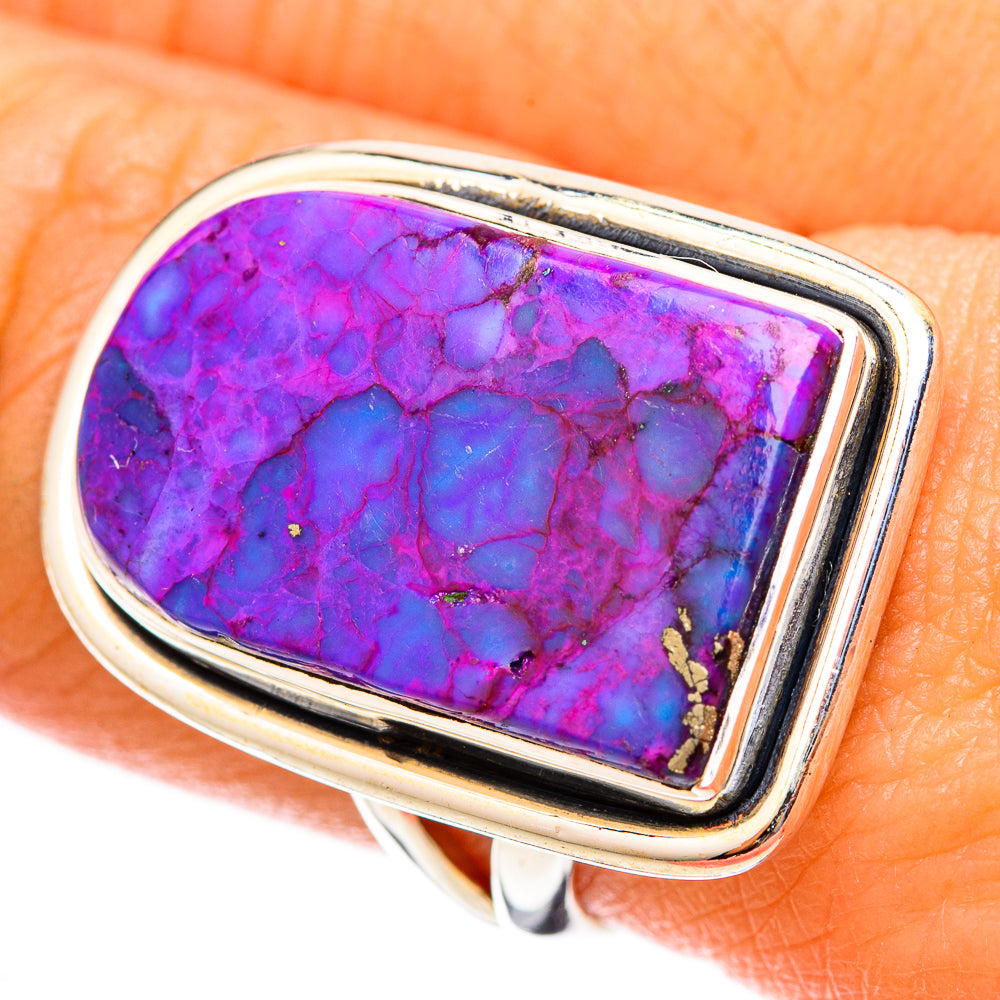 Purple Copper Composite Turquoise Rings handcrafted by Anasilvercos - RING121626