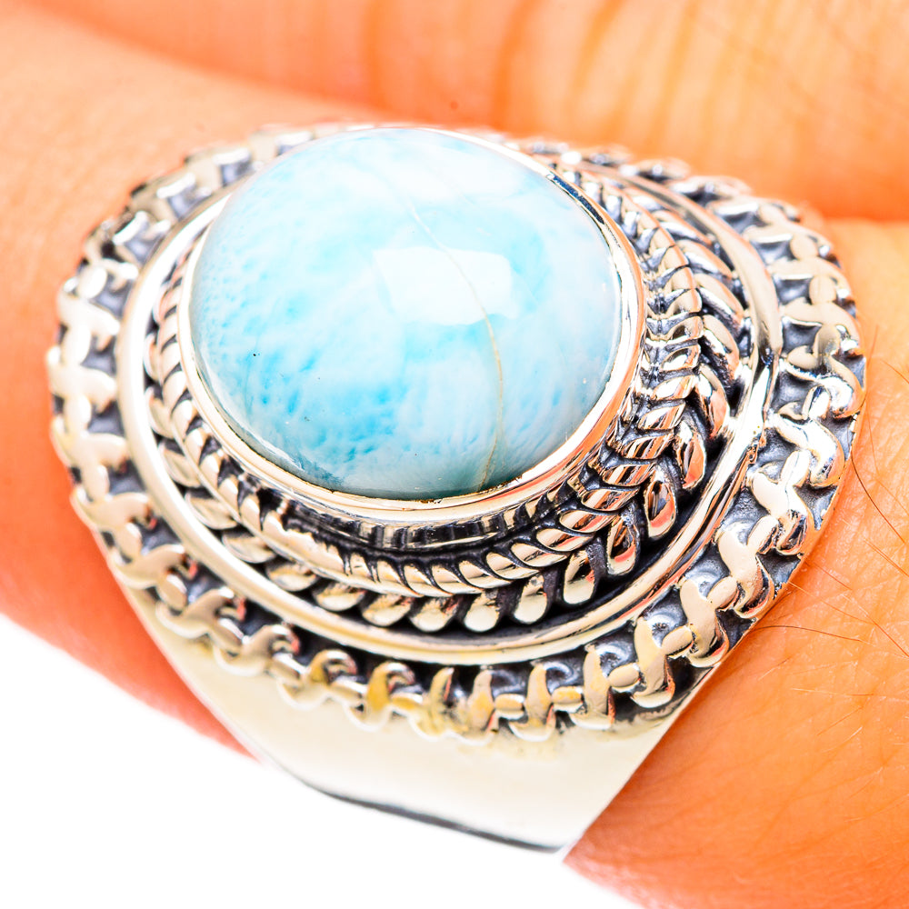 Larimar Rings handcrafted by Anasilvercos - RING121644