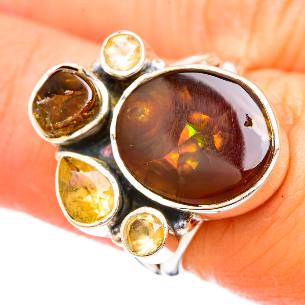 Mexican Fire Agate Rings handcrafted by Anasilvercos - RING121652