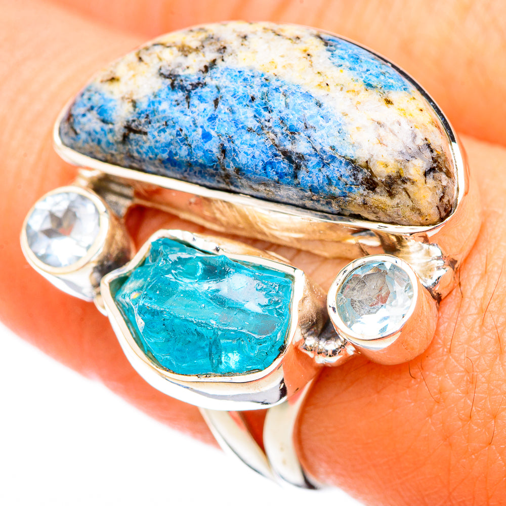 K2 Blue Azurite Rings handcrafted by Anasilvercos - RING121675