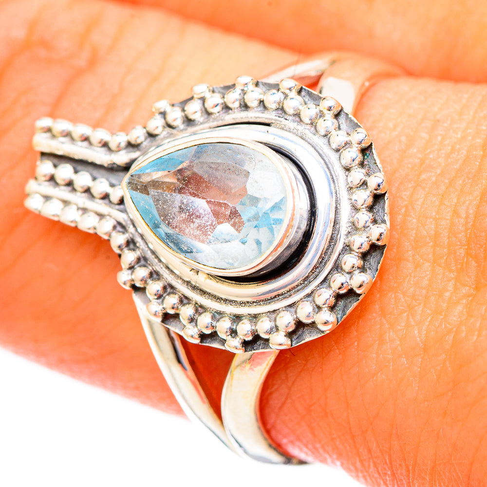 Blue Topaz Rings handcrafted by Anasilvercos - RING121678