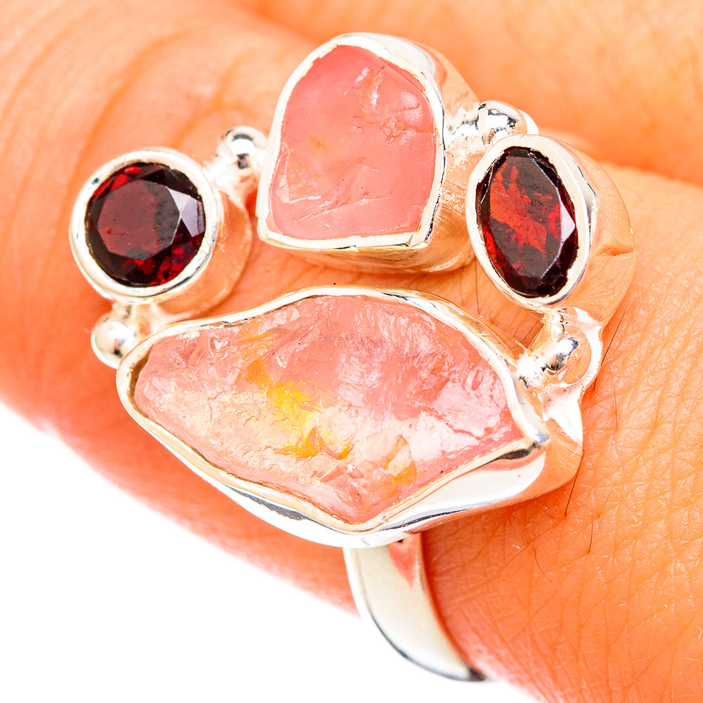 Rose Quartz Rings handcrafted by Anasilvercos - RING121689
