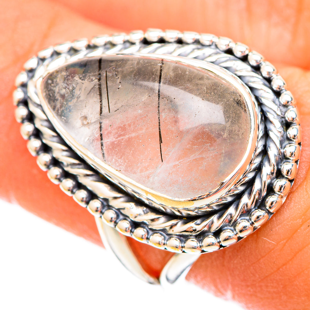 Tourmalinated Quartz Rings handcrafted by Anasilvercos - RING121694