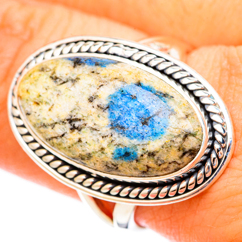 K2 Blue Azurite Rings handcrafted by Anasilvercos - RING121713
