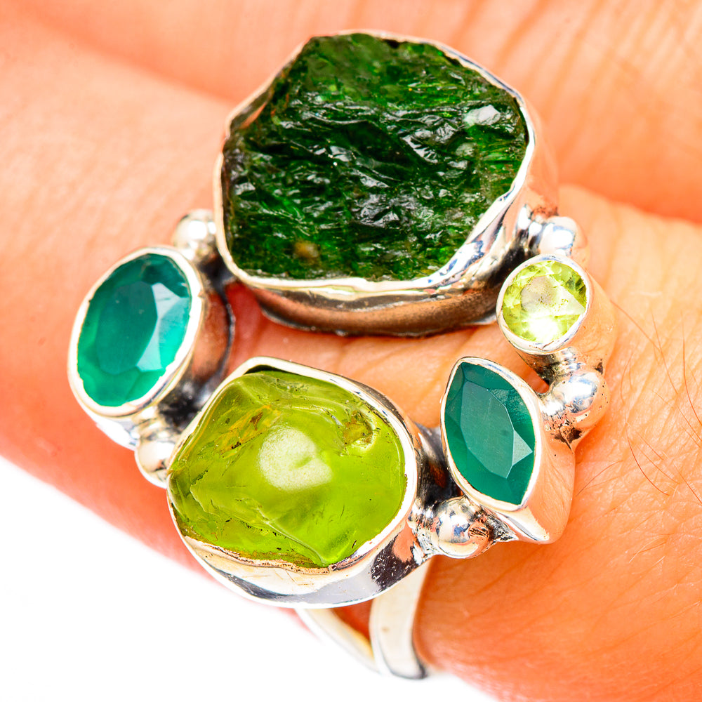 Chrome Diopside Rings handcrafted by Anasilvercos - RING121718