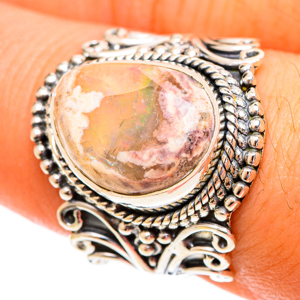 Mexican Fire Opal Rings handcrafted by Anasilvercos - RING121738