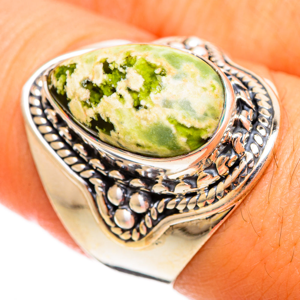Australian Green Opal Rings handcrafted by Anasilvercos - RING121749