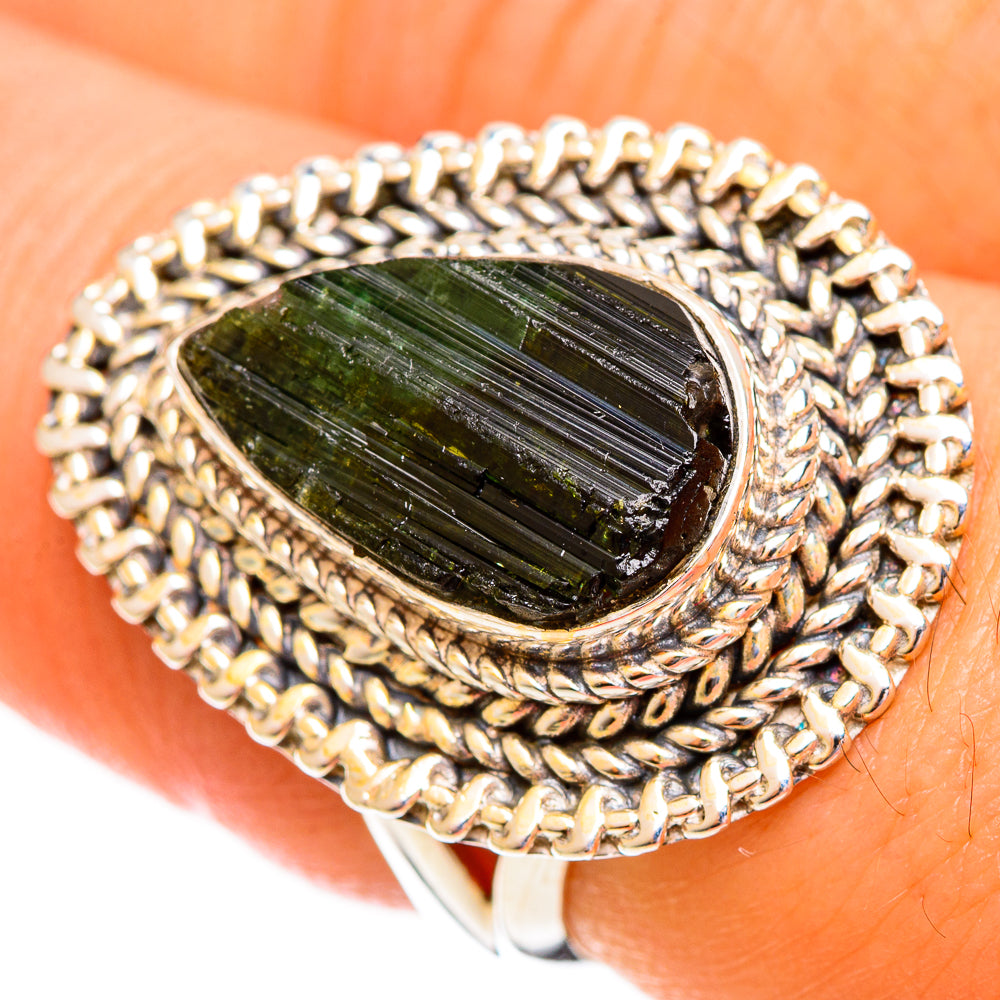 Green Tourmaline Rings handcrafted by Anasilvercos - RING121751