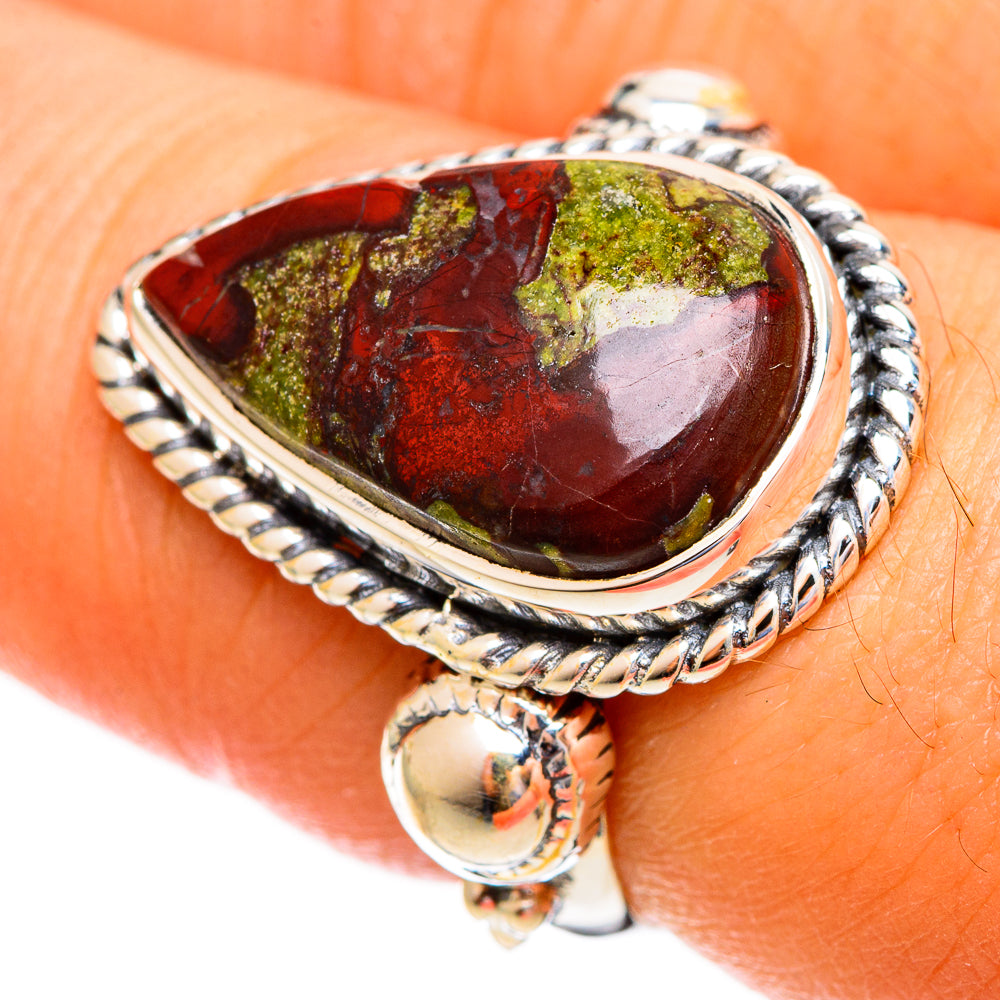 Dragon's Blood Stone Rings handcrafted by Anasilvercos - RING121754