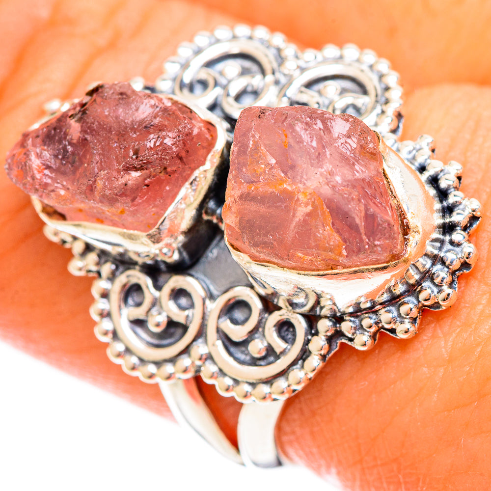 Rose Quartz Rings handcrafted by Anasilvercos - RING121757