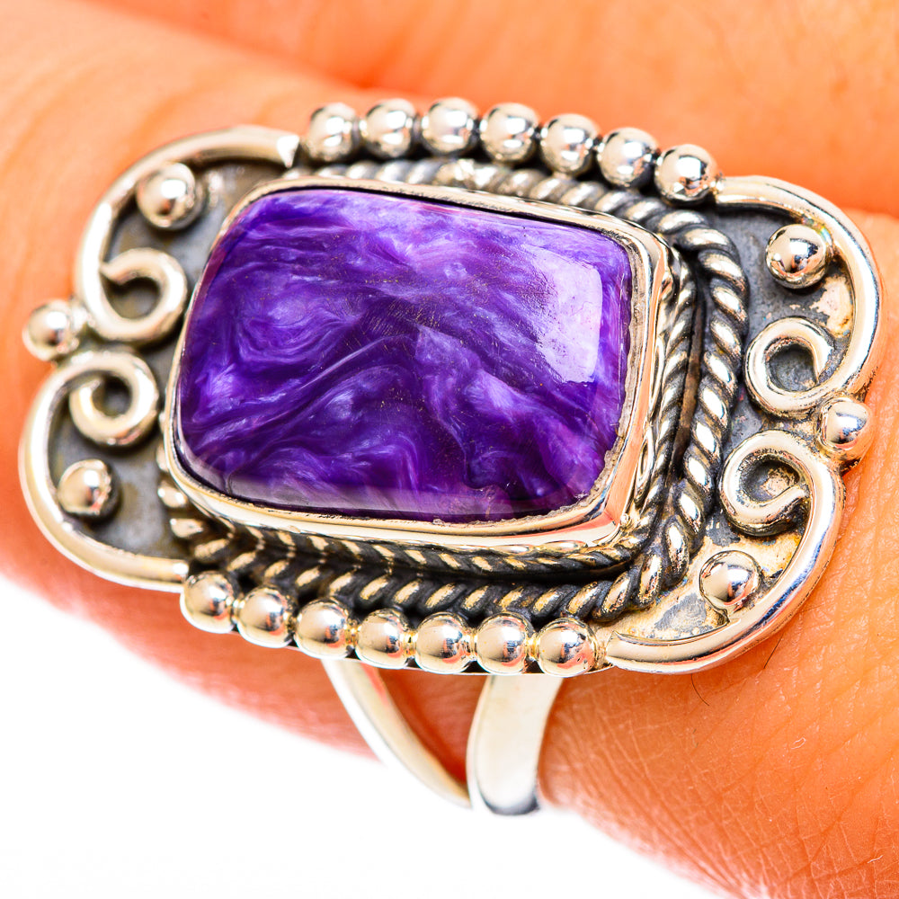 Charoite Rings handcrafted by Anasilvercos - RING121759