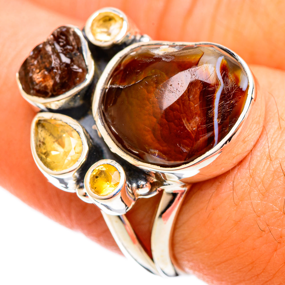 Mexican Fire Agate Rings handcrafted by Anasilvercos - RING121782