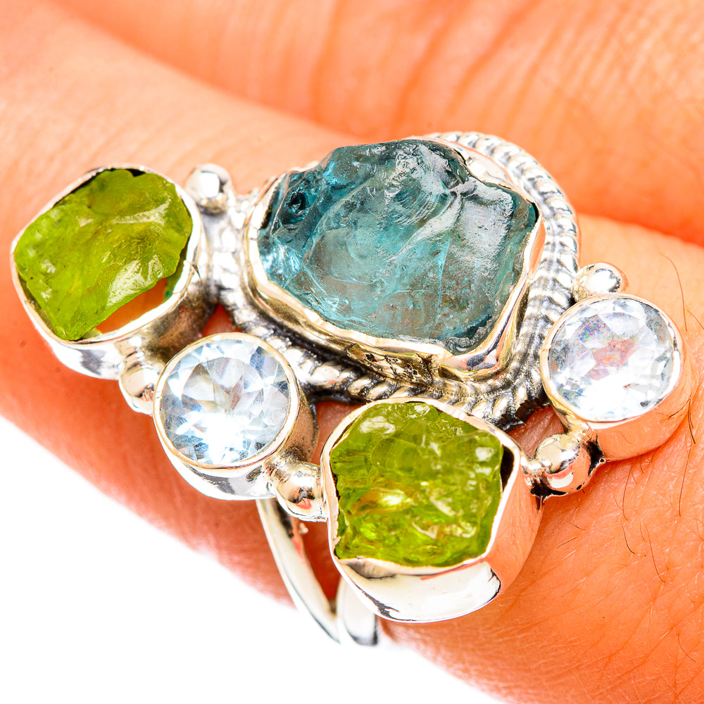 Aquamarine Rings handcrafted by Anasilvercos - RING121791