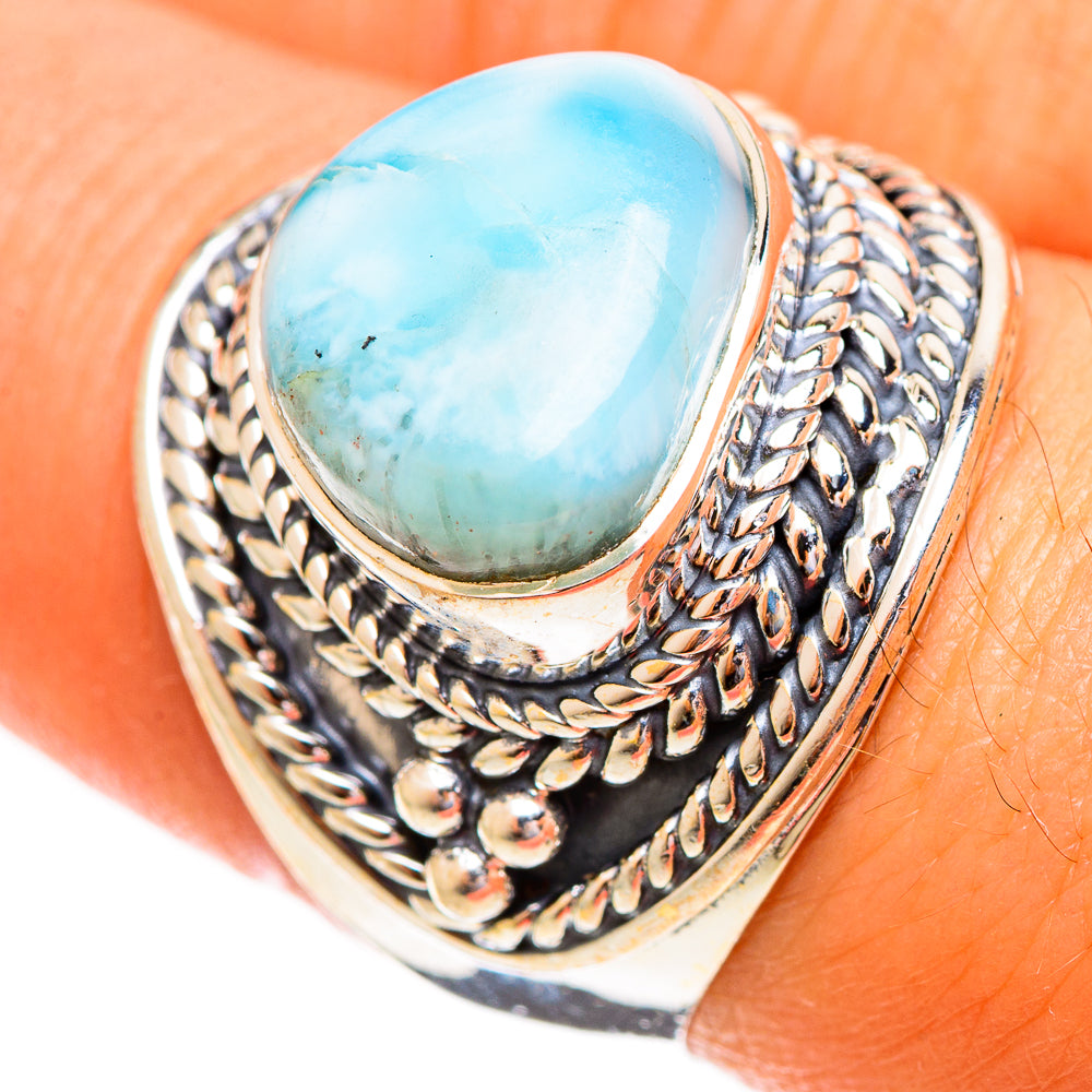 Larimar Rings handcrafted by Anasilvercos - RING121797