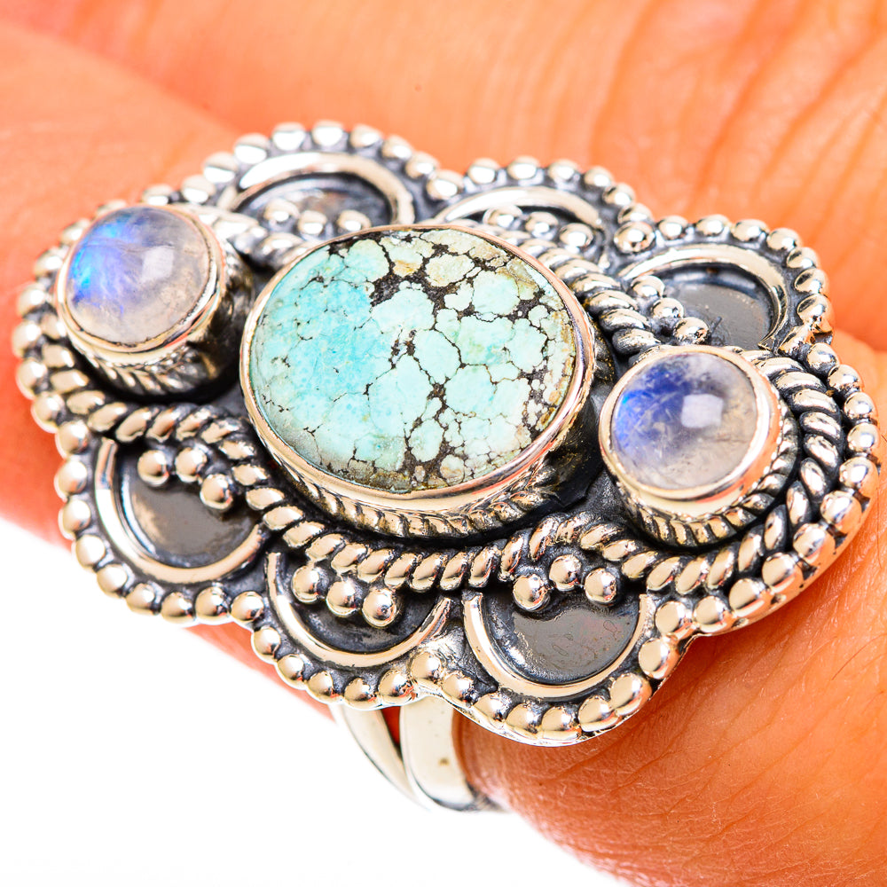 Tibetan Turquoise Rings handcrafted by Anasilvercos - RING121799