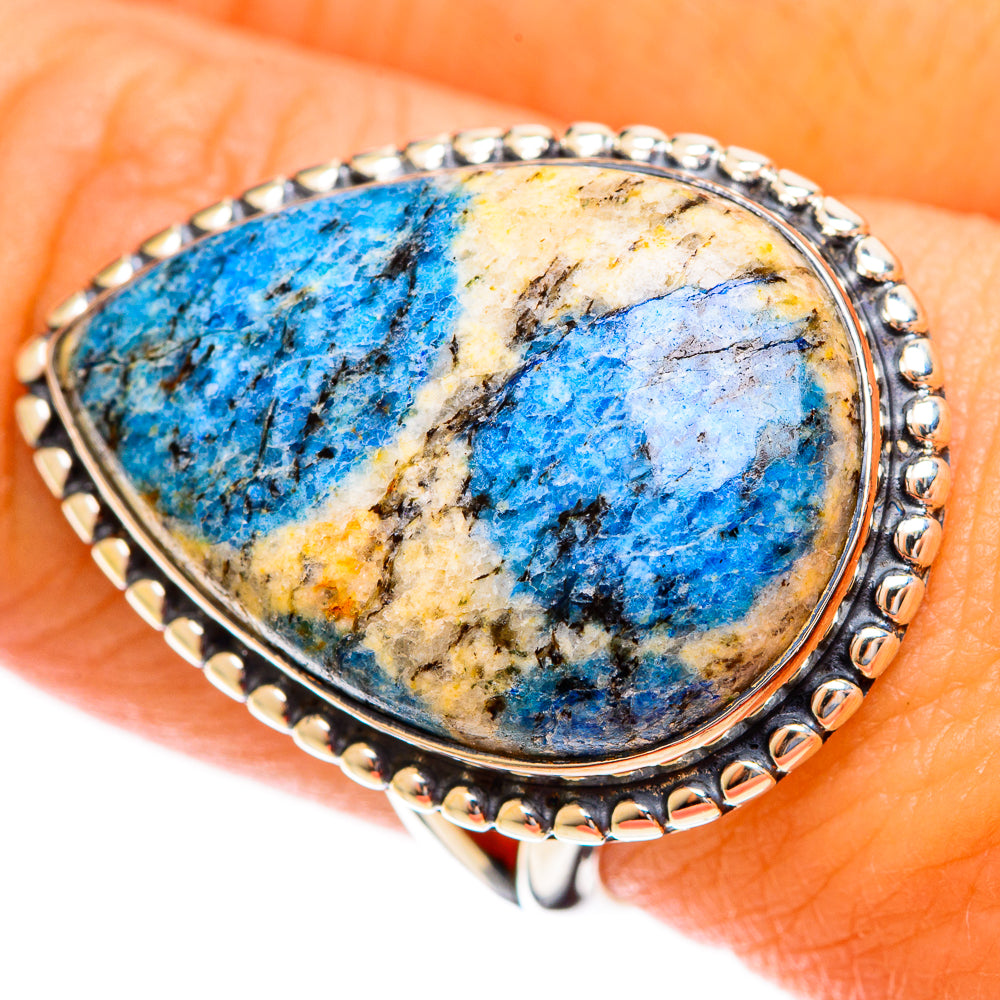 K2 Blue Azurite Rings handcrafted by Anasilvercos - RING121807