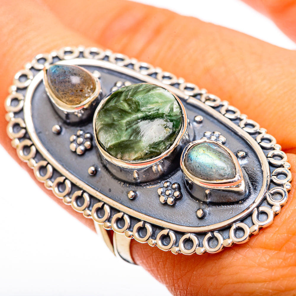 Seraphinite Rings handcrafted by Anasilvercos - RING121809