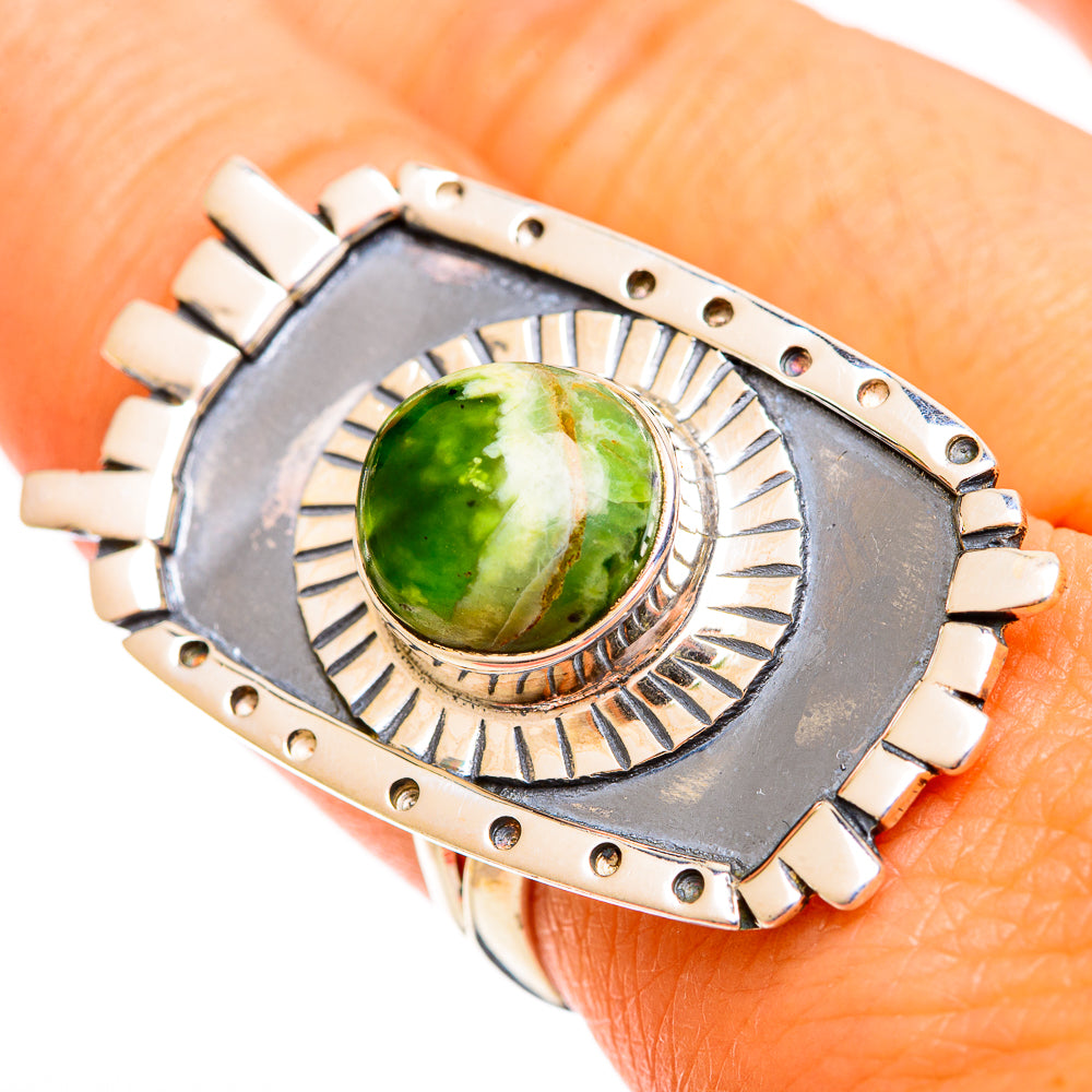 Australian Green Opal Rings handcrafted by Anasilvercos - RING121812