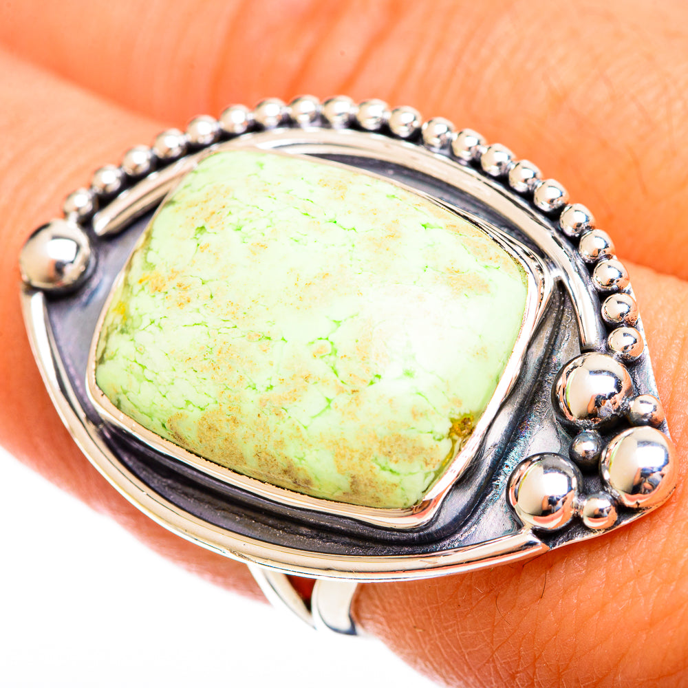 Lemon Chrysoprase Rings handcrafted by Anasilvercos - RING121814