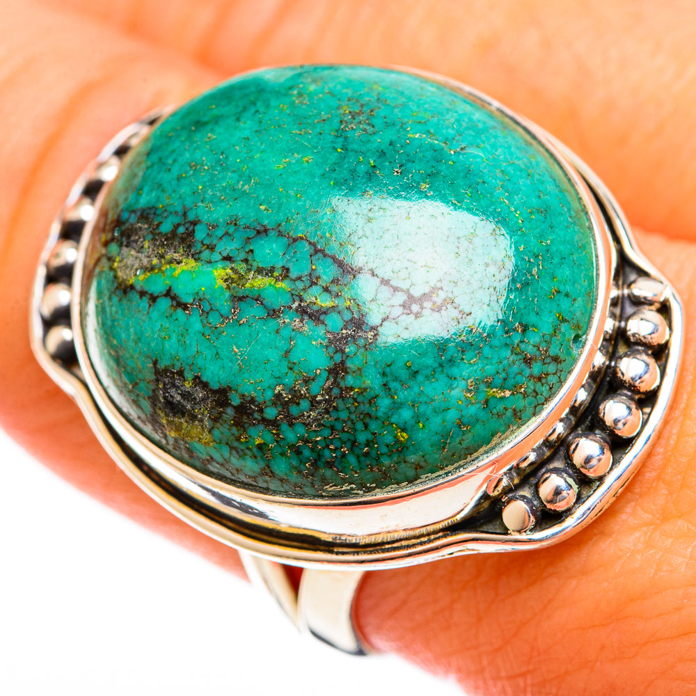 Tibetan Turquoise Rings handcrafted by Anasilvercos - RING121816