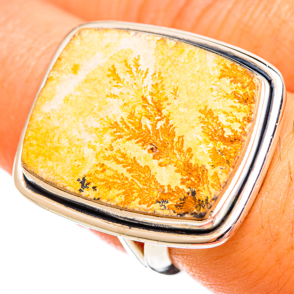 Germany Psilomelane Dendrite Rings handcrafted by Anasilvercos - RING121824