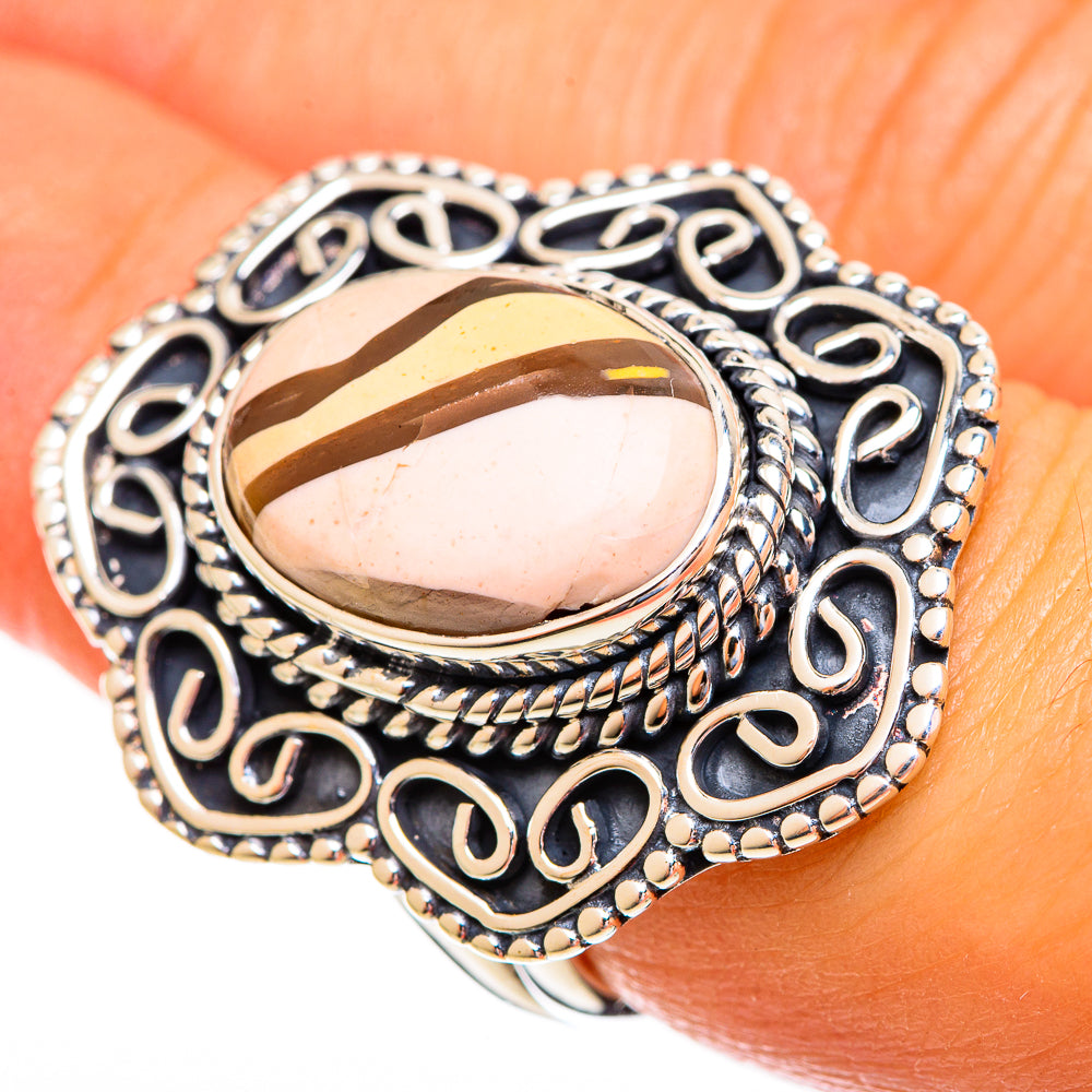 Brecciated Mookaite Rings handcrafted by Anasilvercos - RING121826