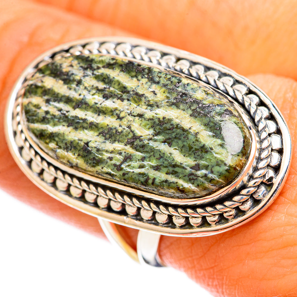 Green Swiss Opal Rings handcrafted by Anasilvercos - RING121867