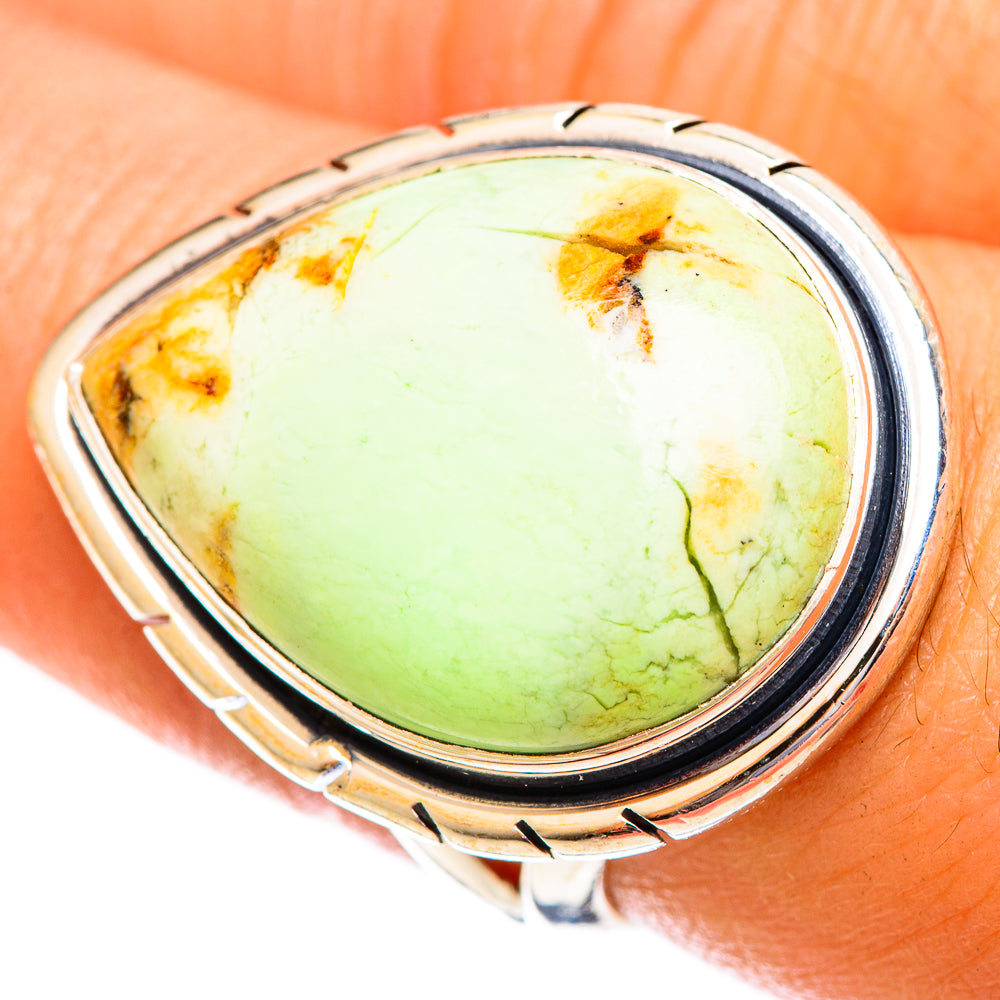 Lemon Chrysoprase Rings handcrafted by Anasilvercos - RING121915