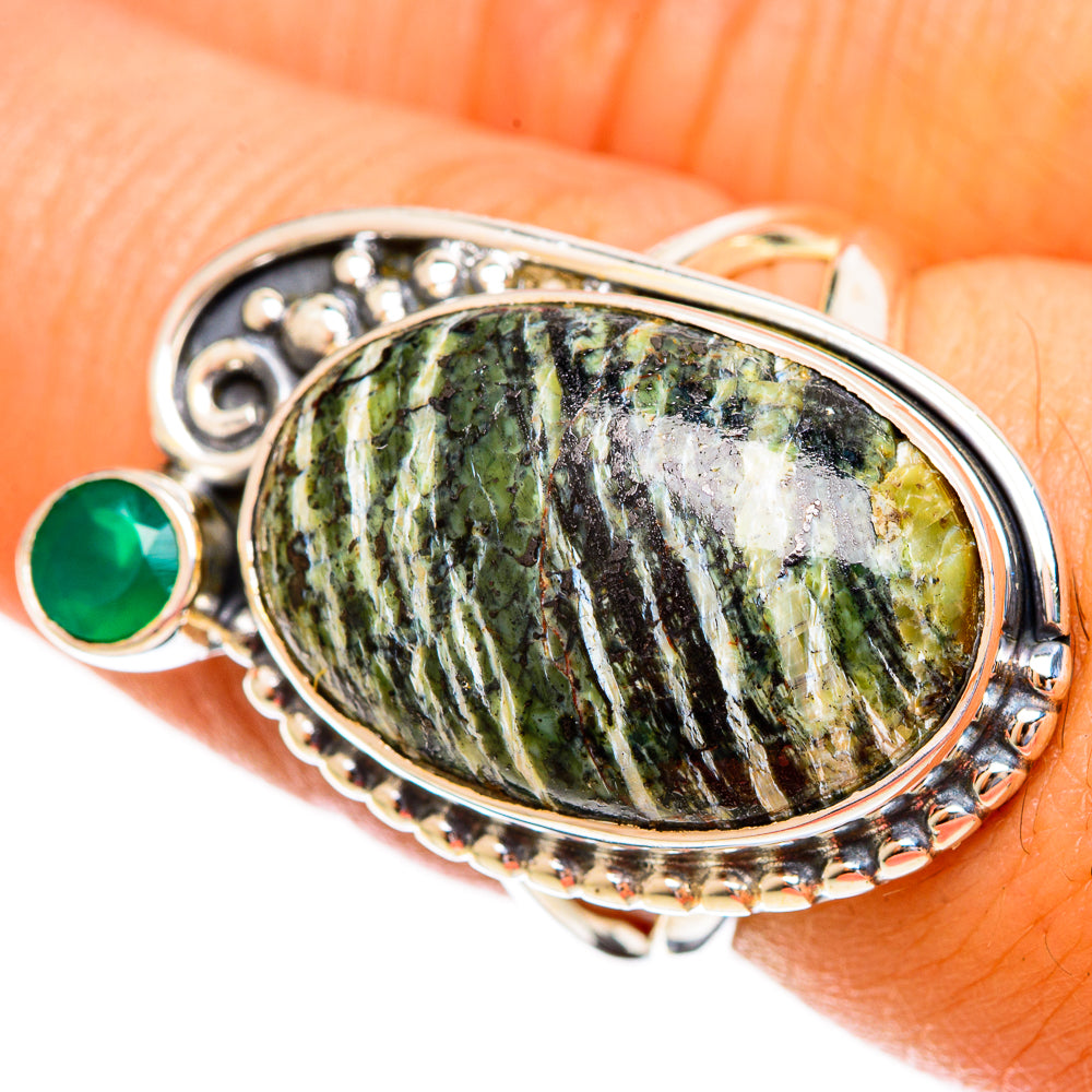 Green Swiss Opal Rings handcrafted by Anasilvercos - RING121918