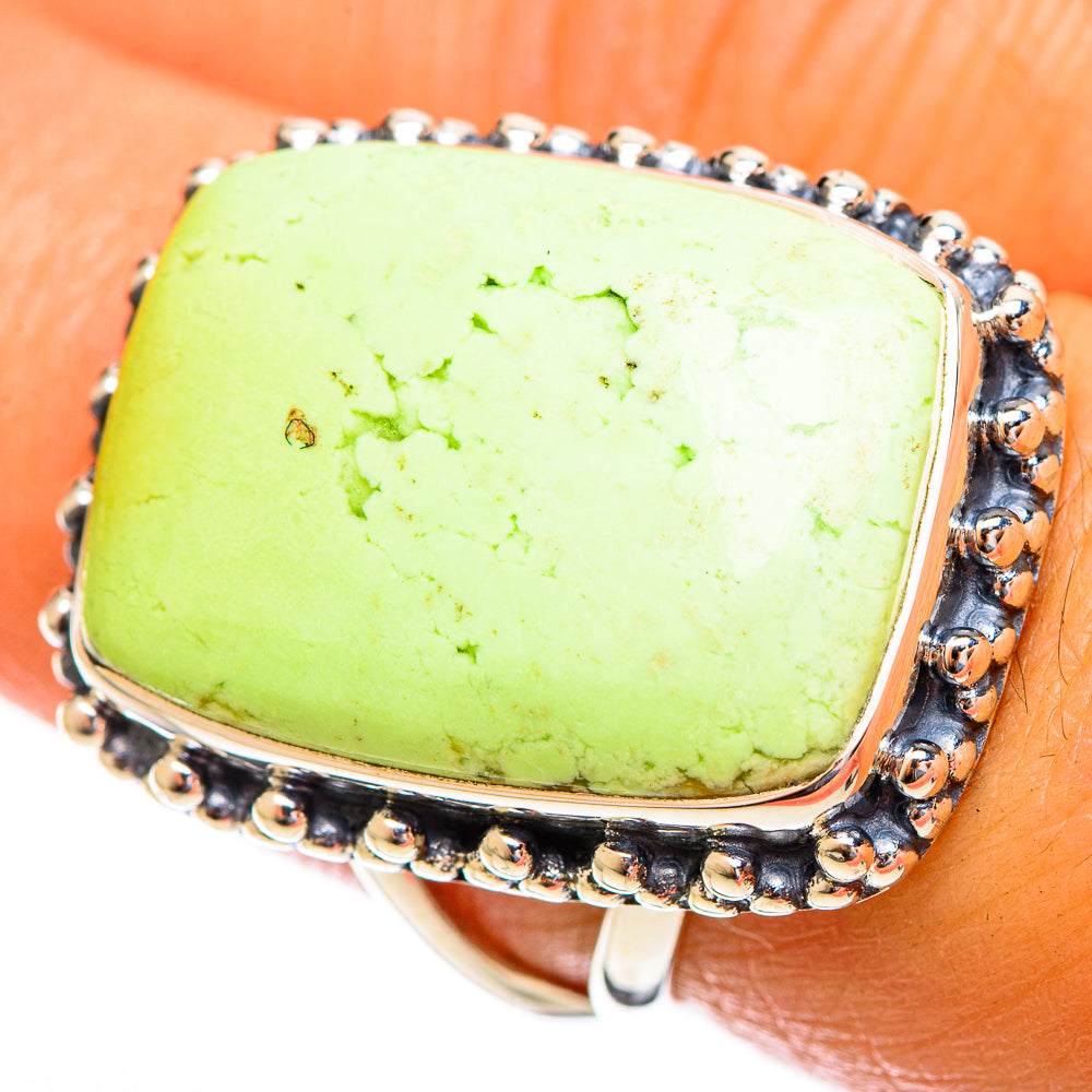 Lemon Chrysoprase Rings handcrafted by Anasilvercos - RING121925