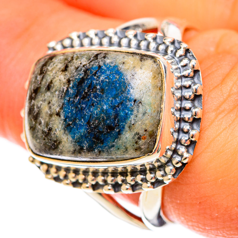 K2 Blue Azurite Rings handcrafted by Anasilvercos - RING121943