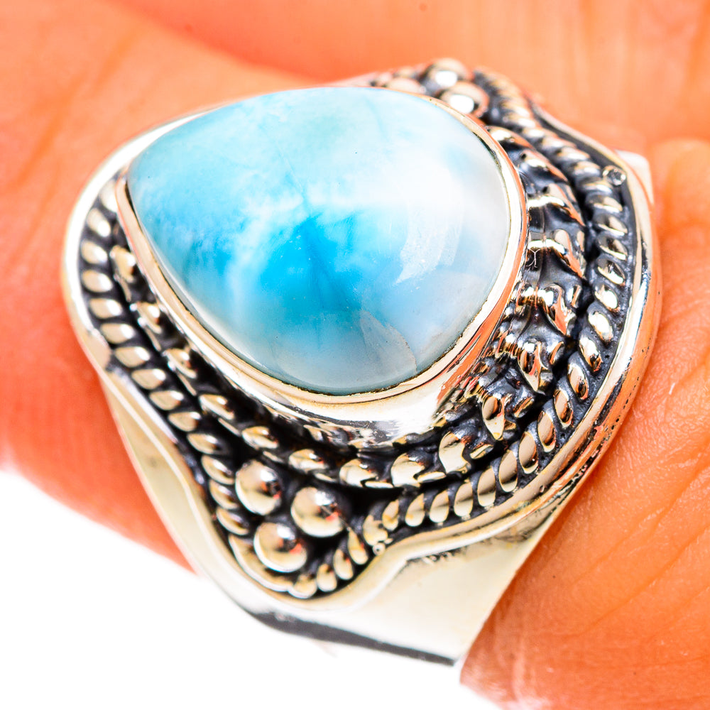 Larimar Rings handcrafted by Anasilvercos - RING121945
